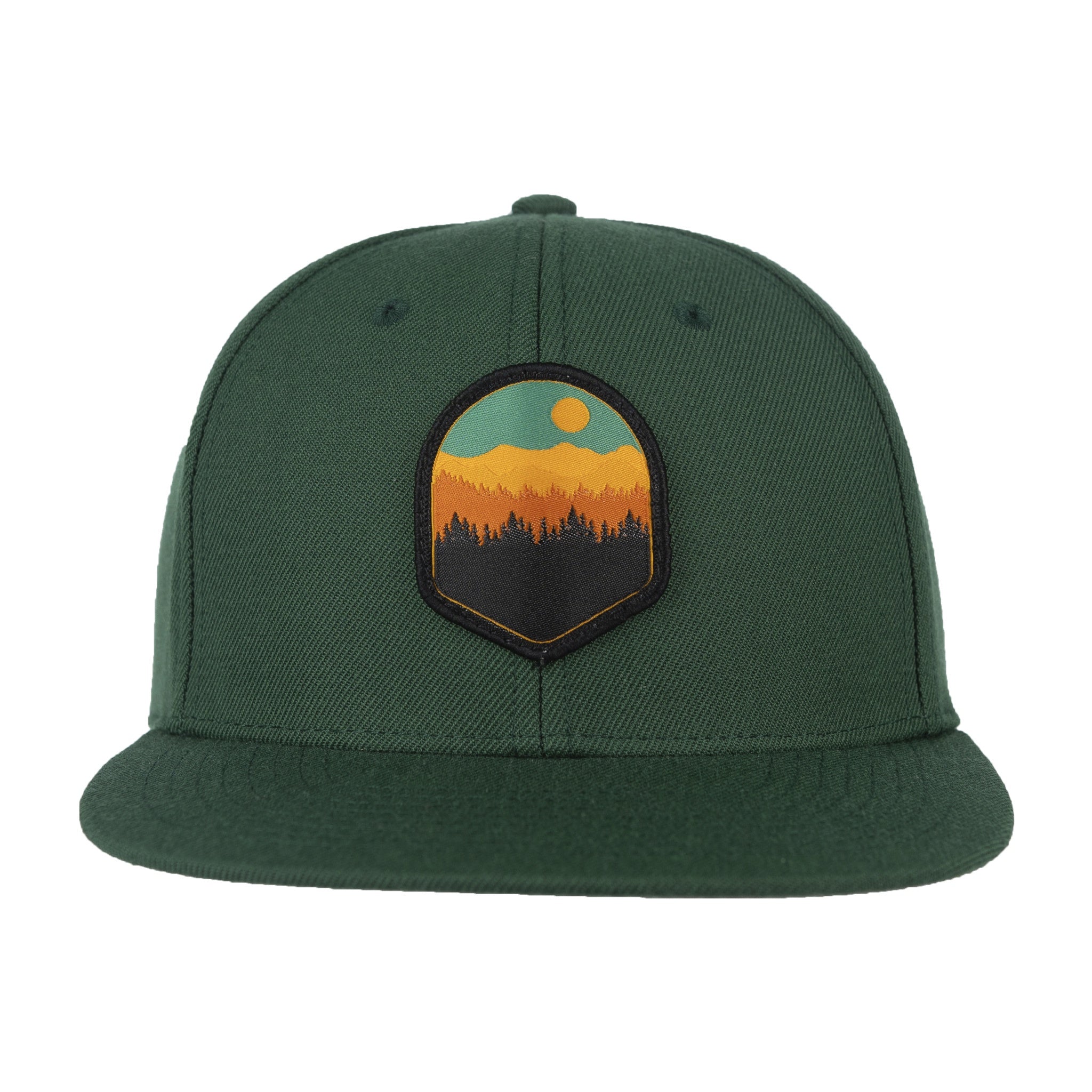 FB Mountain Scene Stock Snap Hat Forest Green